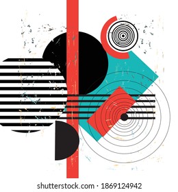 Abstract vector background with interesting geometric objects and shapes.