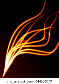 Abstract vector background with intersecting curved lines of fire.