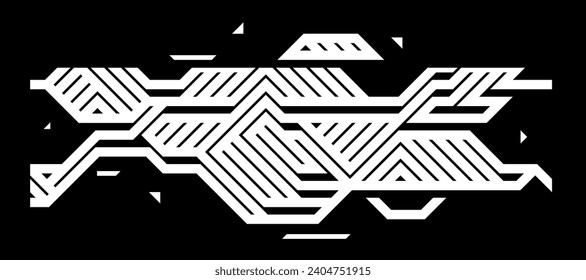 Abstract vector background, labyrinth look like geometric wallpaper dynamic art, artistic pattern composition, creative maze abstraction.