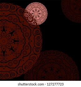 abstract vector background with lace ethnic symbols for design