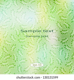 Abstract vector background. The leaves are colored  substrate. Place for your text