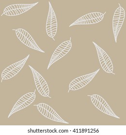 abstract vector background with leaves line