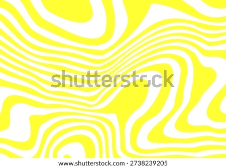 Abstract vector background with lemon yellow wavy lines on white, sunny topographic pattern or organic texture.