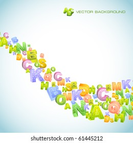 Abstract vector background with letter mix. Vector illustration.