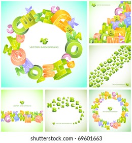 Abstract vector background with letter mix. Great collection.