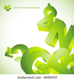 Abstract vector background with letter signs. Vector illustration.