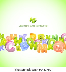 Abstract vector background with letters.