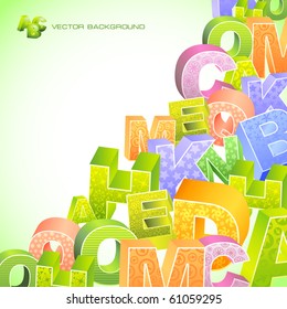 Abstract vector background with letters.