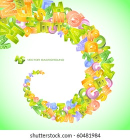 Abstract vector background with letters. Vector illustration.