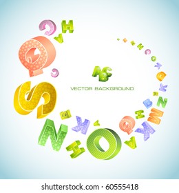 Abstract vector background with letters. Vector illustration.