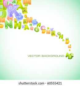 Abstract vector background with letters. Vector illustration.
