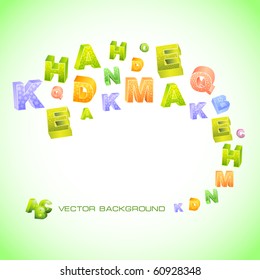 Abstract vector background with letters. Vector illustration.