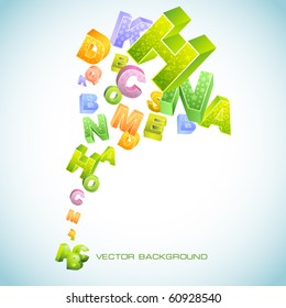 Abstract vector background with letters. Vector illustration.