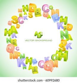 Abstract vector background with letters. Vector illustration.