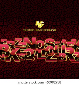 Abstract vector background with letters. Vector illustration.