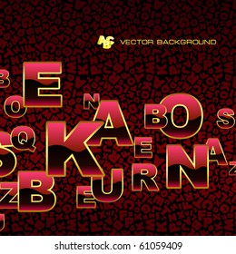 Abstract vector background with letters. Vector illustration.