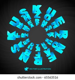 Abstract vector background with letters. Vector illustration.