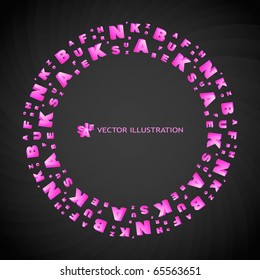 Abstract vector background with letters. Vector illustration.