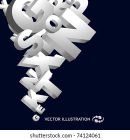 Resumen de fondo vectorial con letras. Ilustración vectorial.