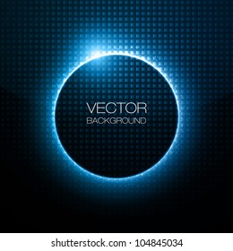 Abstract Vector Background - Light Blue Circle behind Dark Design