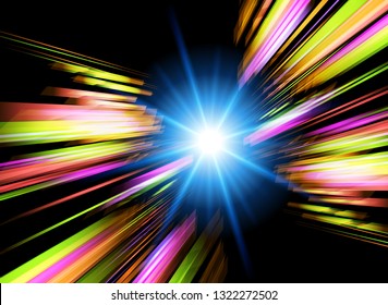 Abstract vector background  with  light burst.