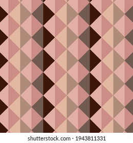 Abstract vector background. Light and dark brown and pink rhombuses.
