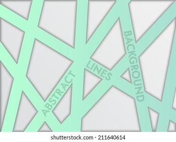 abstract vector background with a light green lines, shadows and text