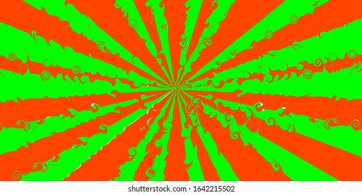 Abstract vector background The light that shines like the sun filled with bright red, bright green. Decorate the light line in a wave