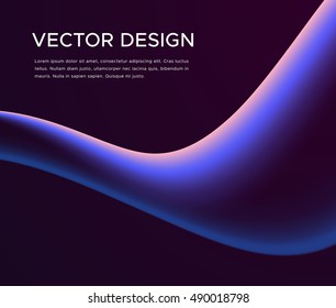 Abstract vector background with light waves. Banner design with colorful glowing curves. Light painting template.