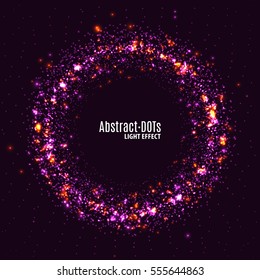 Abstract vector background with lighten dots. Can use for album music or other cover. Design element of many dots with same random and noise.
