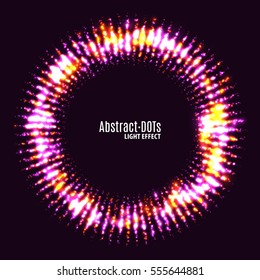 Abstract vector background with lighten dots. Can use for album music or other cover. Design element of many dots with same random and noise.