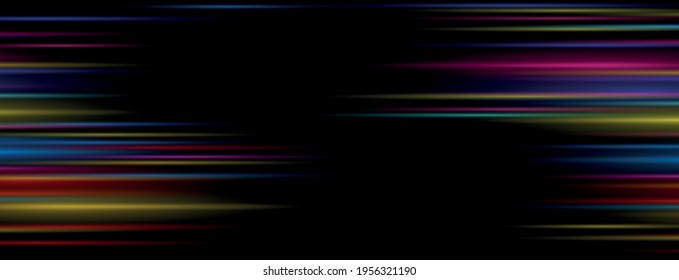 abstract vector background with lights lines and text design in frame, dark backdrop with glowing comets