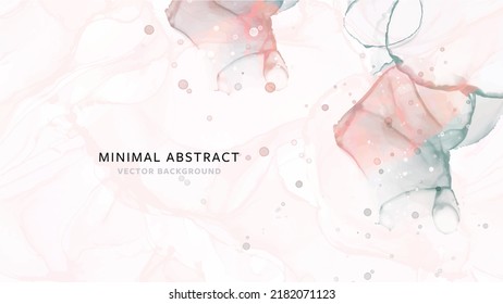 Abstract vector background with line art design and hand drawn watercolor illustrations, minimalistic floral and grunge or alcohol ink sketches, universal painting for business and for print