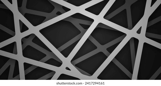Abstract vector background of lines, black bionic wallpaper, many layers, abstraction composition, futuristic dark pattern