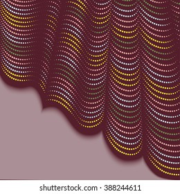 Abstract vector background with lines forming optical illusion folds of fabric. 