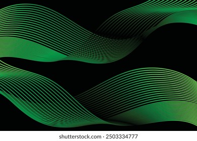 Líneas de fondo de Vector Abstractas con ondas de neón futuristas, movimiento dinámico y Gradientes suaves