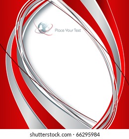 abstract vector background with lines, globe and copy space