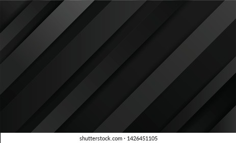 Abstract vector background with lines of shadows. Dynamic black lines. Black background for your design.