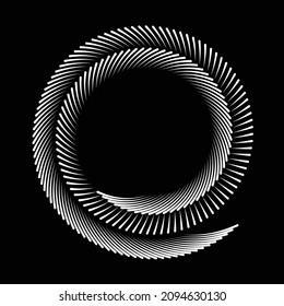 Abstract vector background with lines in spiral. Dynamic sound wave rhythm lines.