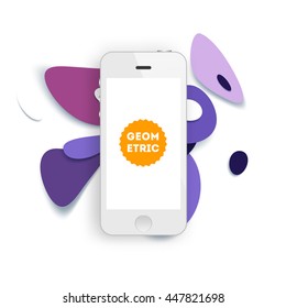 Abstract Vector Background with Liquid Bubbles. Circles Pattern with Mobile Phone Icon for Business Presentations, Application Cover or Web Site Design.