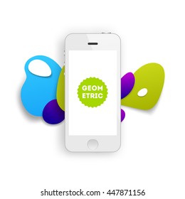 Abstract Vector Background with Liquid Bubbles. Circles Pattern with Mobile Phone Icon for Business Presentations, Application Cover or Web Site Design.