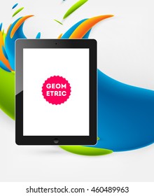 Abstract Vector Background with Liquid Bubbles. Circles Pattern with Mobile Phone Icon for Business Presentations, Application Cover or Web Site Design.