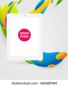 Abstract Vector Background with Liquid Bubbles. Circles Pattern with Mobile Phone Icon for Business Presentations, Application Cover or Web Site Design.