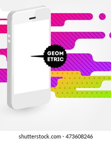 Abstract Vector Background with Liquid Bubbles. Circles Pattern with Mobile Phone Icon for Business Presentations, Application Cover or Web Site Design.