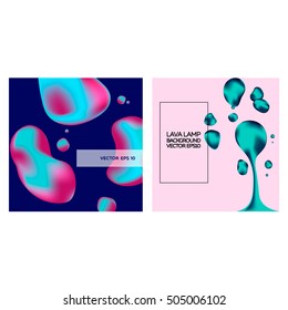 Abstract Vector Background Liquid Lava Lamp Blue And Green Colorful Shapes On Purple And Pink Background, Vector Eps 10