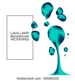 Abstract vector background liquid lava lamp green colorful shapes isolated on white background, vector eps 10