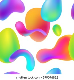 Abstract vector background liquid lava lamp pattern. Colorful shapes on white, vector eps 10