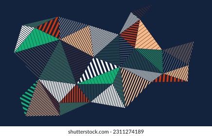 Abstract vector background low poly triangles style, polygonal geometric wallpaper dynamic art, artistic pattern composition.