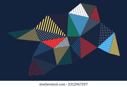 Abstract vector background low poly triangles style, polygonal geometric wallpaper dynamic art, artistic pattern composition.