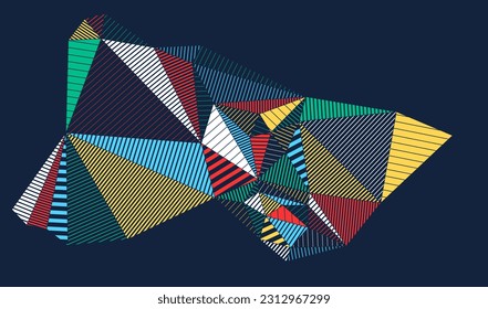 Abstract vector background low poly triangles style, polygonal geometric wallpaper dynamic art, artistic pattern composition.